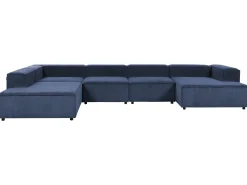 ARDAL 5 personers Hjørnesofa modul Højrevendt Mørkeblå Fløjl