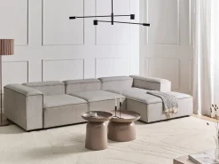 ARDAL 4 personers Hjørnesofa modul Venstrevendt Brungrå Fløjl