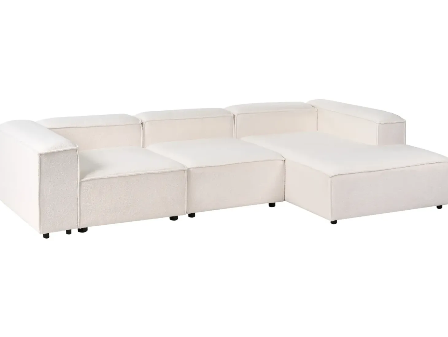 ARDAL 4 personers Hjørnesofa modul Venstrevendt Cremehvid Boucle