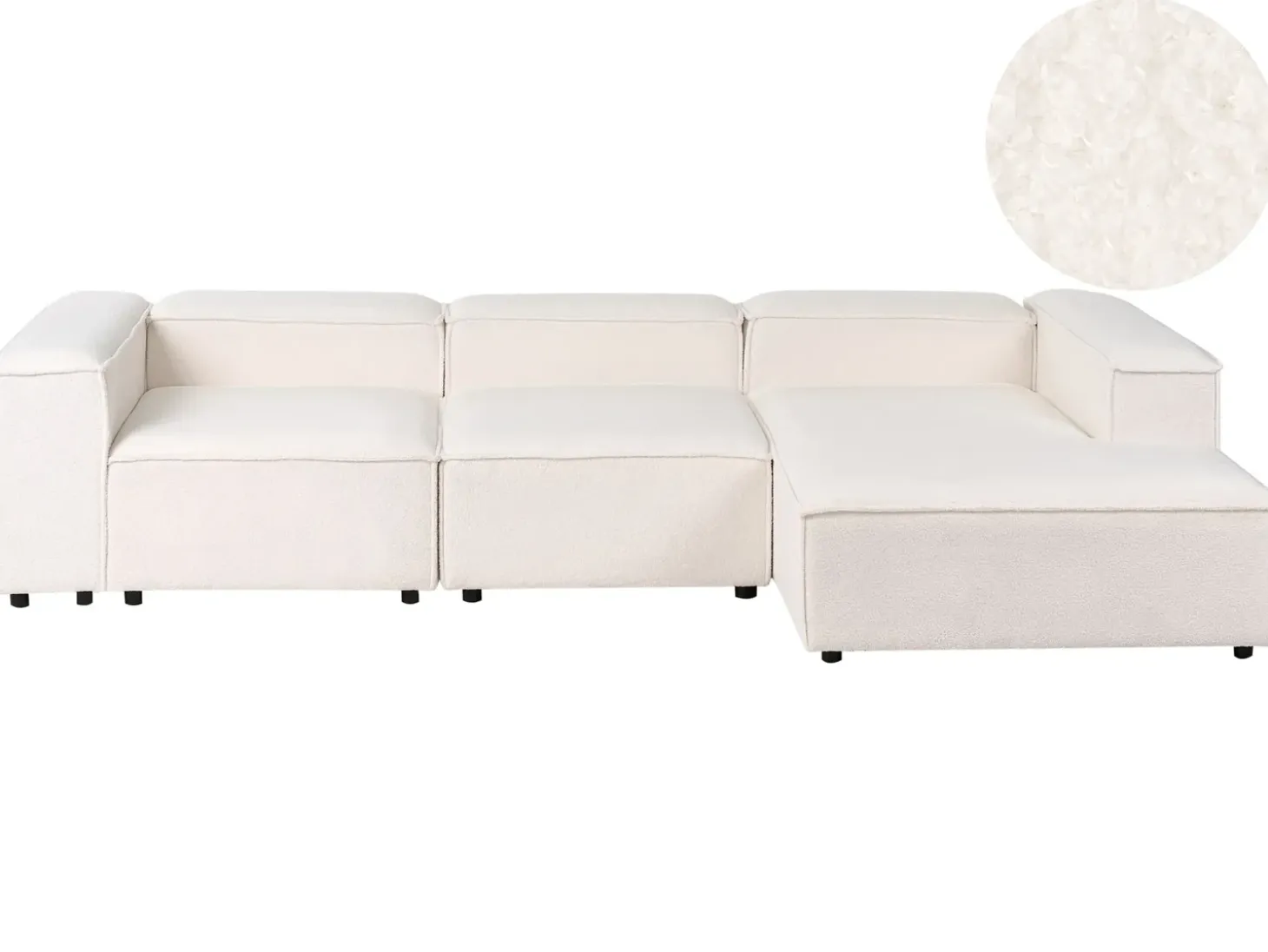 ARDAL 4 personers Hjørnesofa modul Venstrevendt Cremehvid Boucle