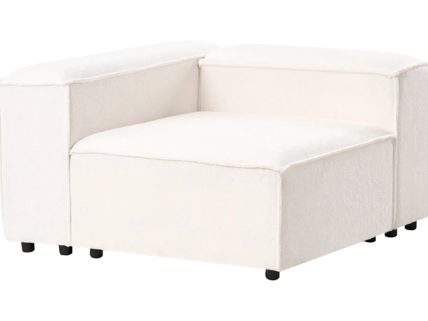 ARDAL 4 personers Hjørnesofa modul Venstrevendt Cremehvid Boucle