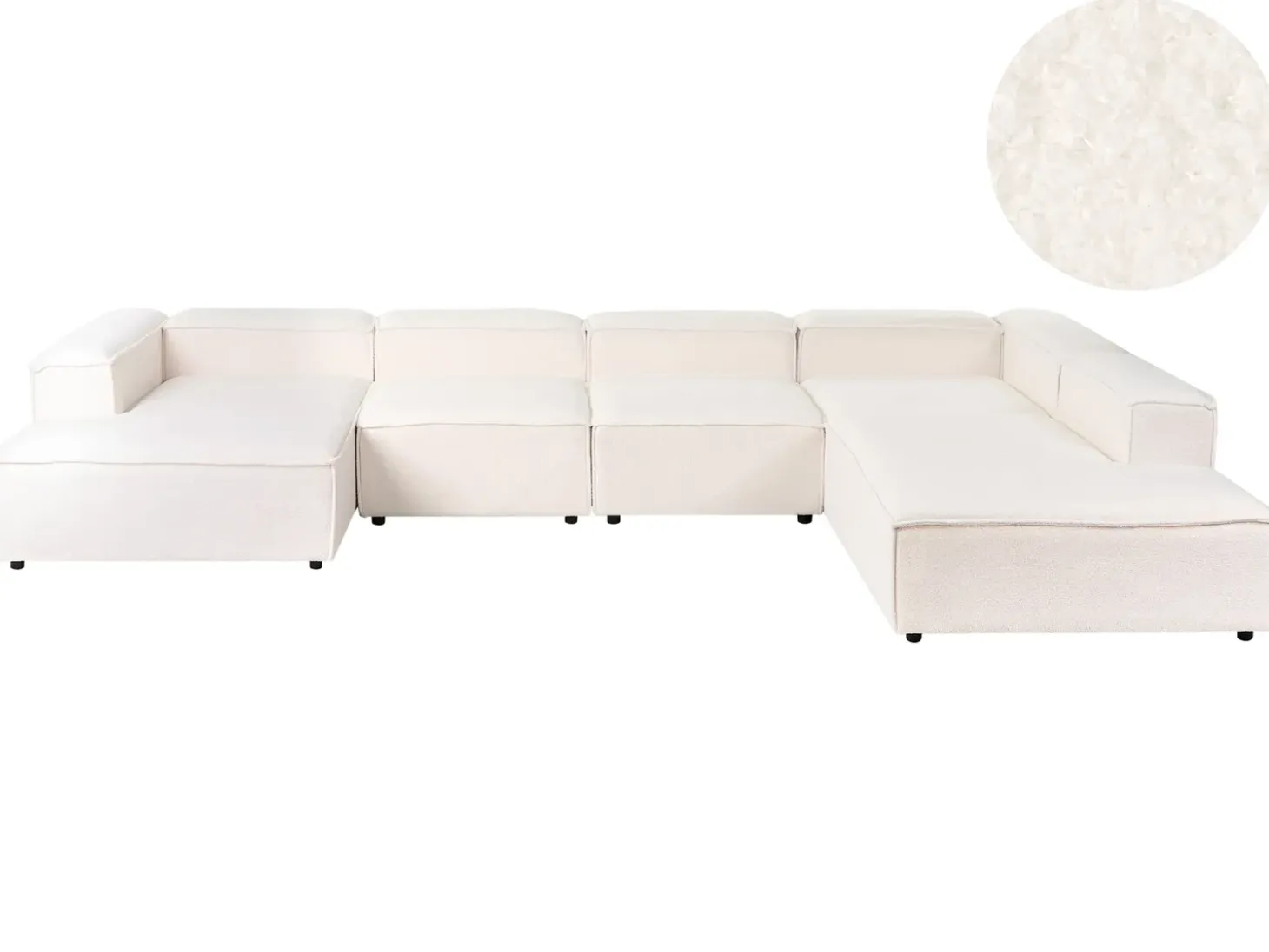 ARDAL 5 personers Hjørnesofa modul Venstrevendt Cremehvid Boucle