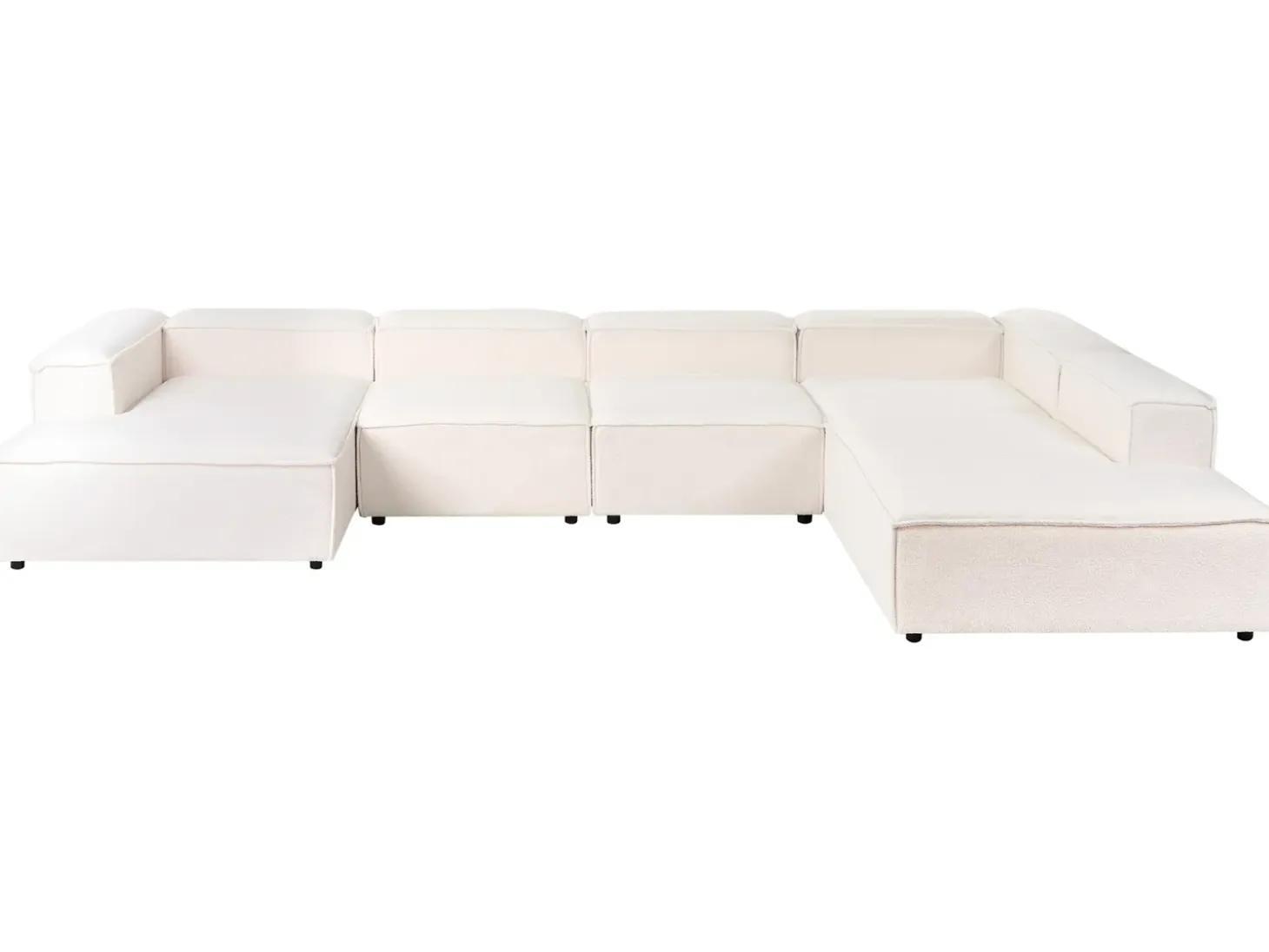 ARDAL 5 personers Hjørnesofa modul Venstrevendt Cremehvid Boucle