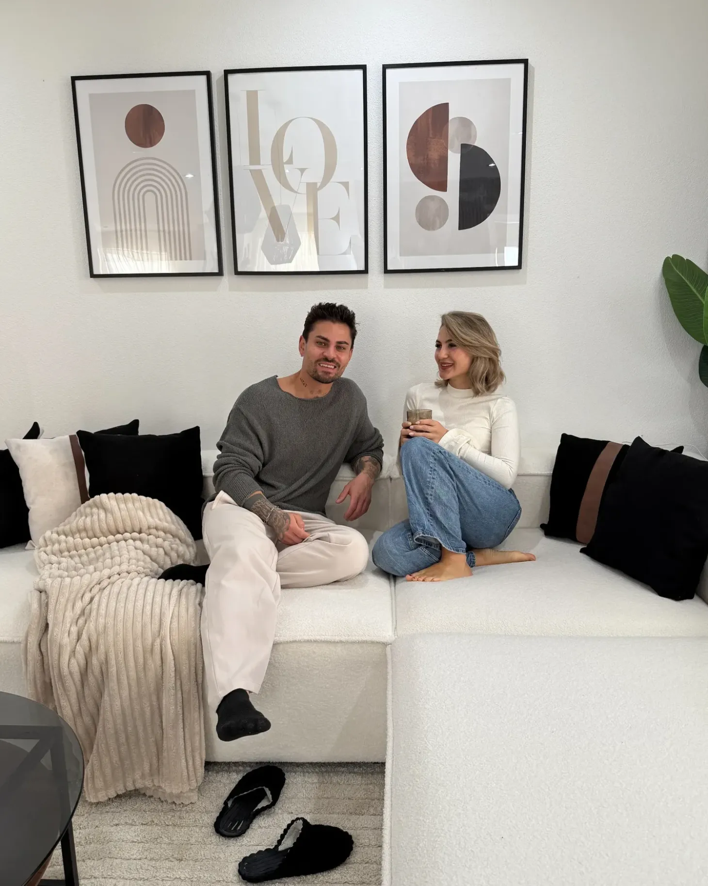 ARDAL 5 personers Hjørnesofa modul Venstrevendt Cremehvid Boucle