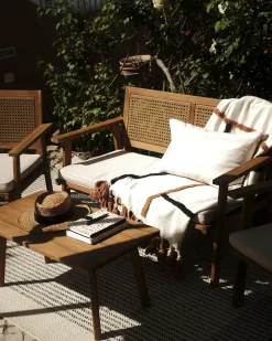 ARENELLA 4 personers Loungesæt med bord Lys Beige Certificeret akacietræ