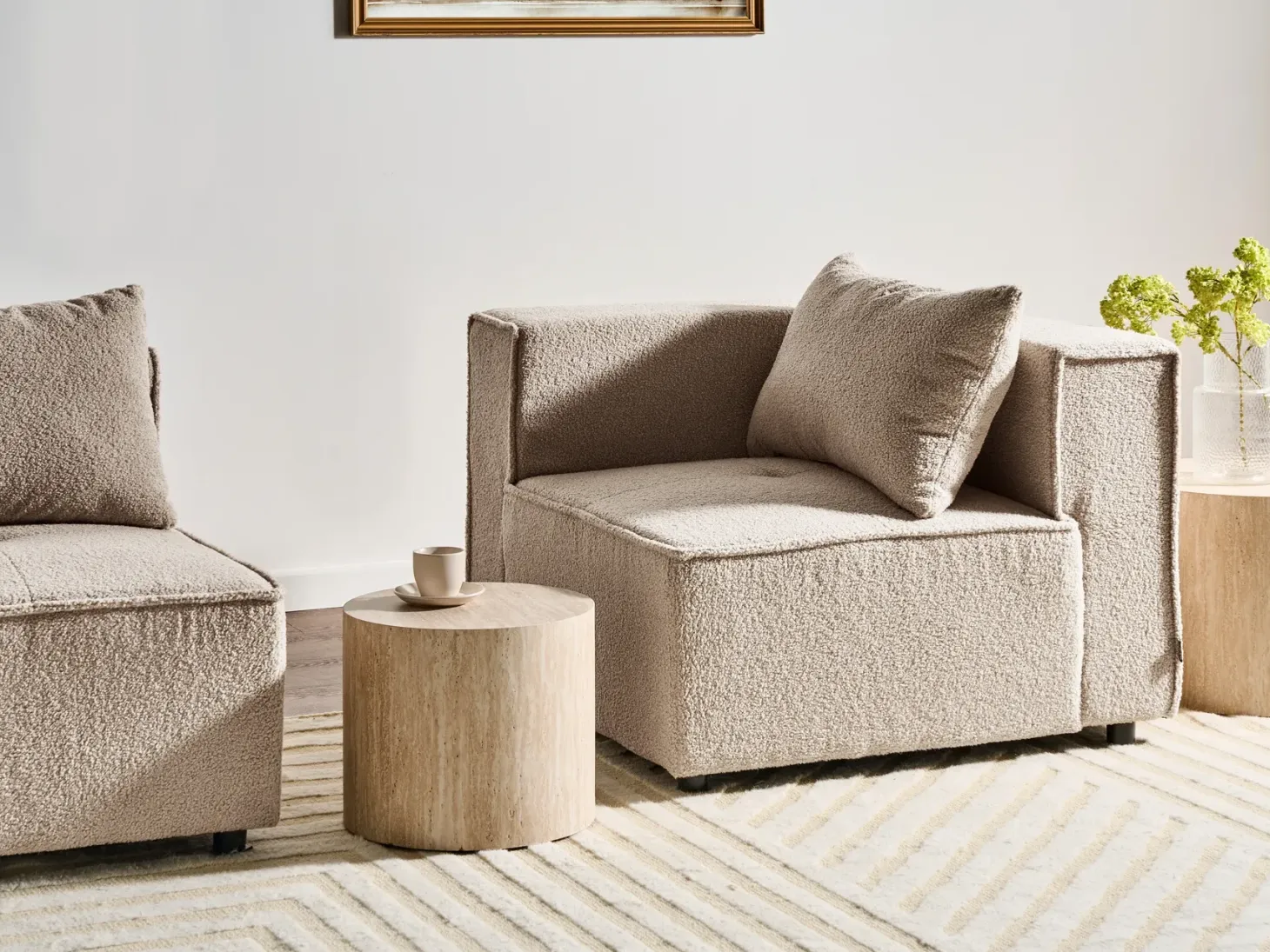 AXEBO Hjørnemodul Beige Boucle