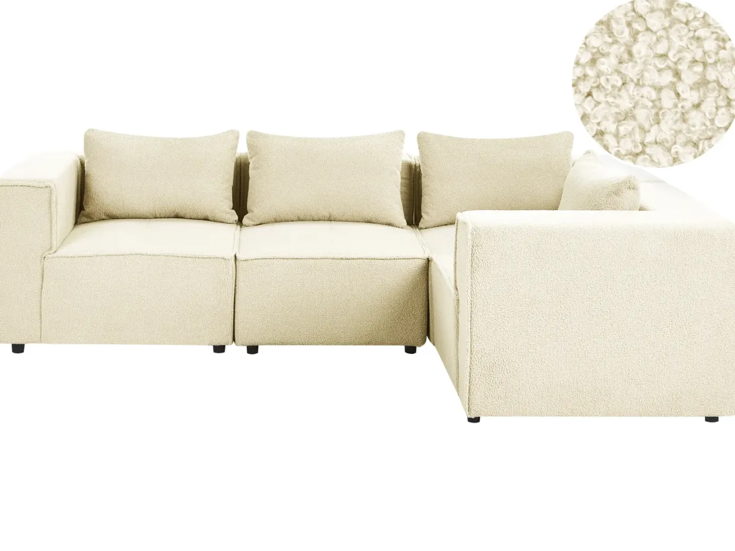 AXEBO 4 personers Hjørnesofa modul Venstrevendt Cremehvid Boucle