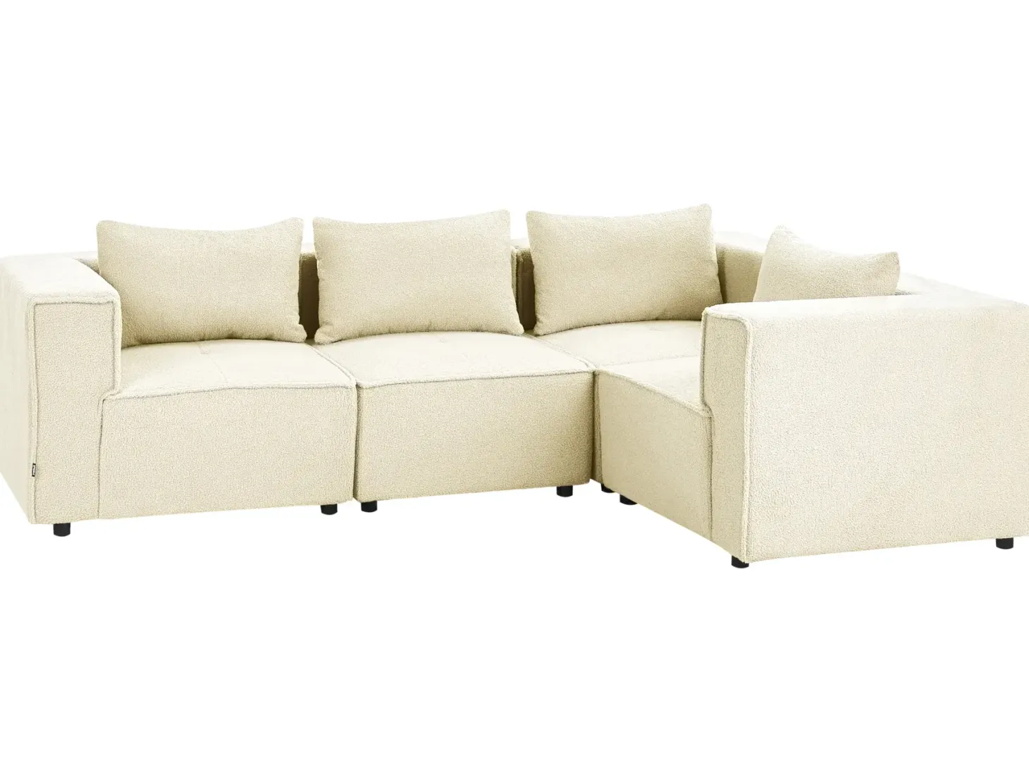 AXEBO 4 personers Hjørnesofa modul Venstrevendt Cremehvid Boucle