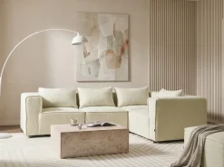 AXEBO 4 personers Hjørnesofa modul Venstrevendt Cremehvid Boucle