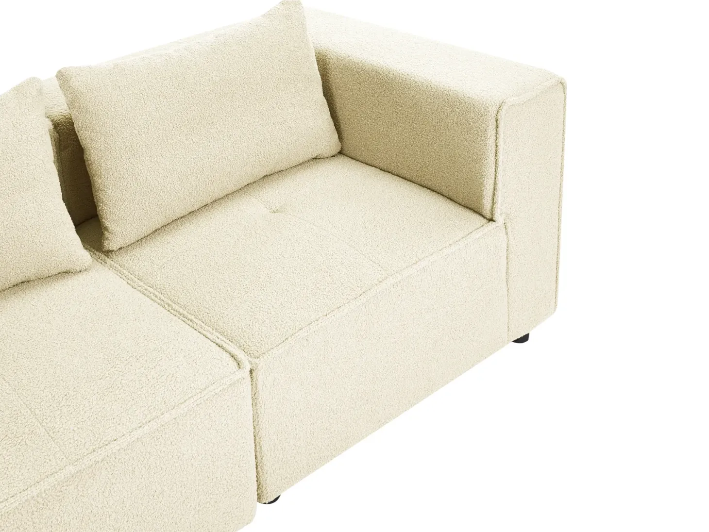 AXEBO 4 personers Hjørnesofa modul Venstrevendt Cremehvid Boucle