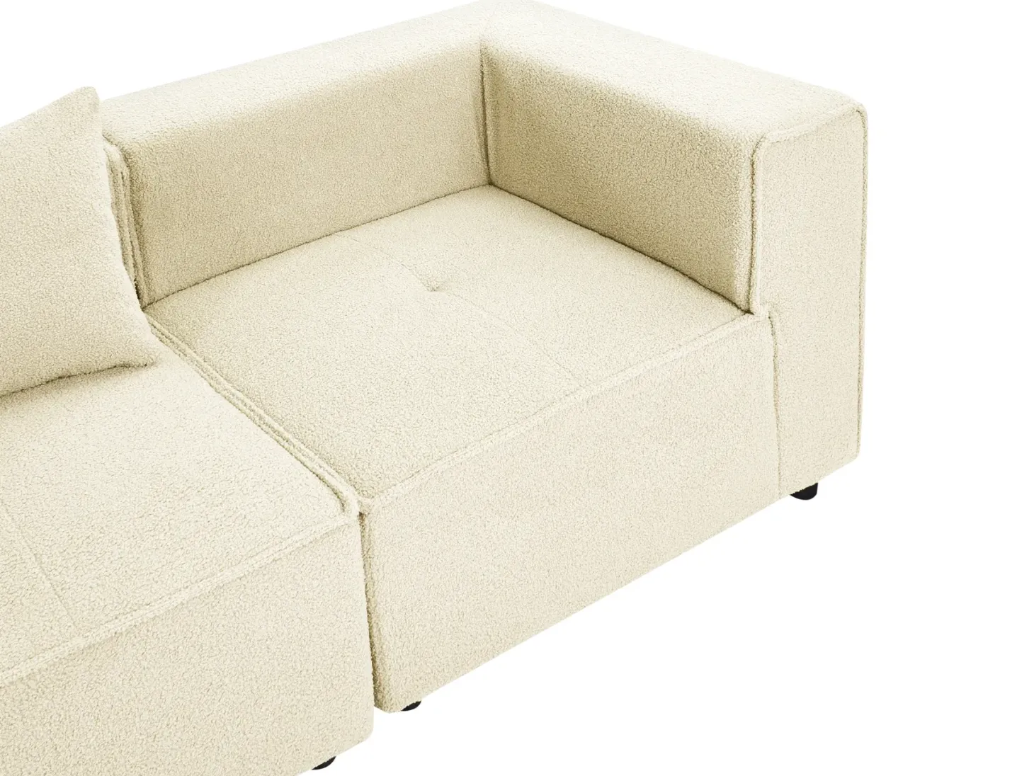 AXEBO 4 personers Hjørnesofa modul Venstrevendt Cremehvid Boucle