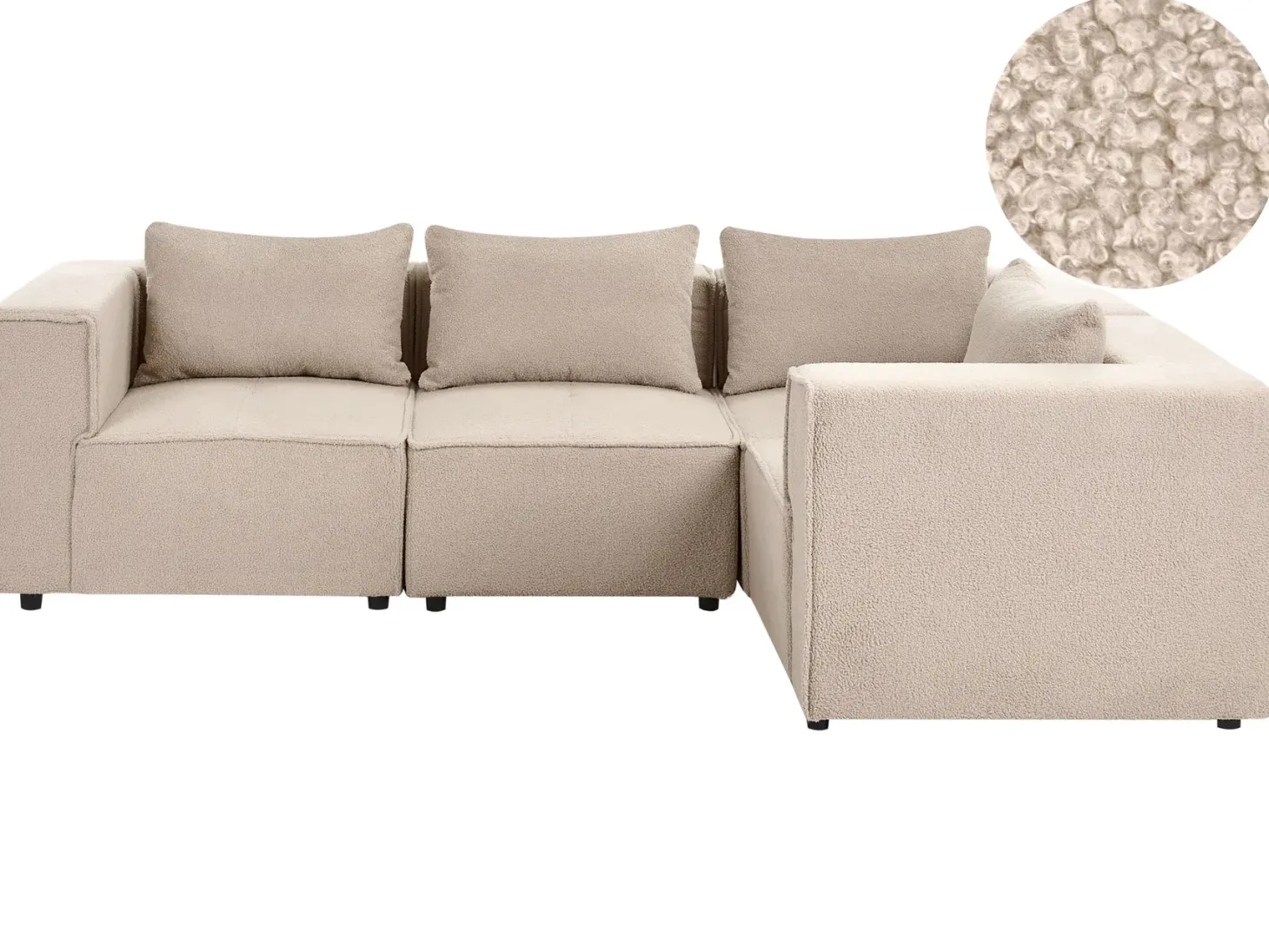 AXEBO 4 personers Hjørnesofa modul Venstrevendt Beige Boucle