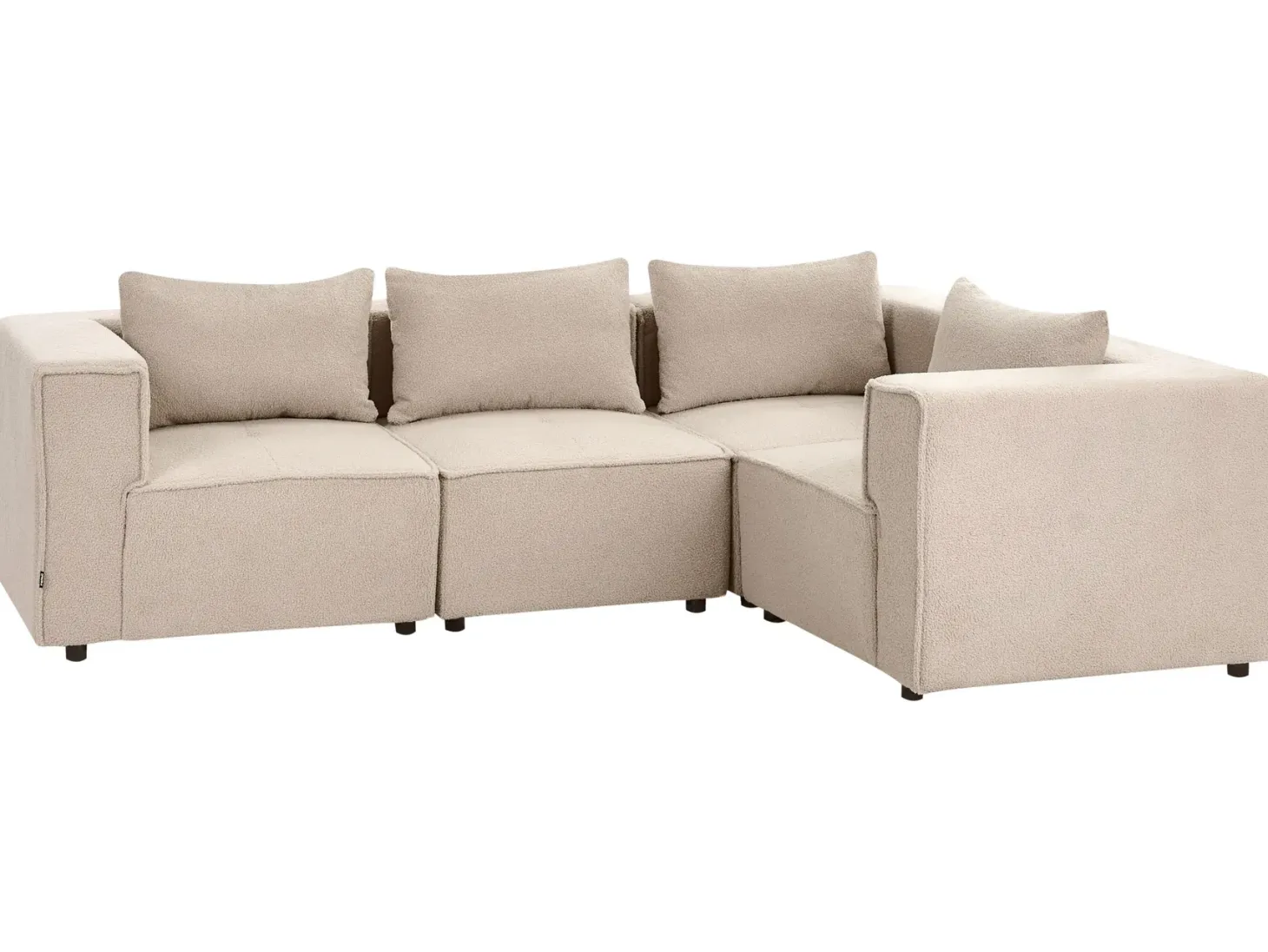 AXEBO 4 personers Hjørnesofa modul Venstrevendt Beige Boucle