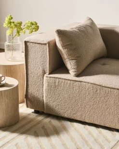 AXEBO 4 personers Hjørnesofa modul Venstrevendt Beige Boucle