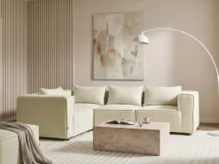 AXEBO 4 personers Hjørnesofa modul Højrevendt Cremehvid Boucle