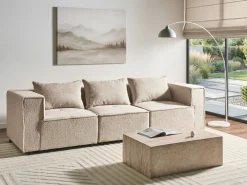 AXEBO 3 personers Modulsofa Beige Boucle