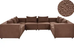 AXEBO 8 personers U-formet modulsofa Brun Boucle