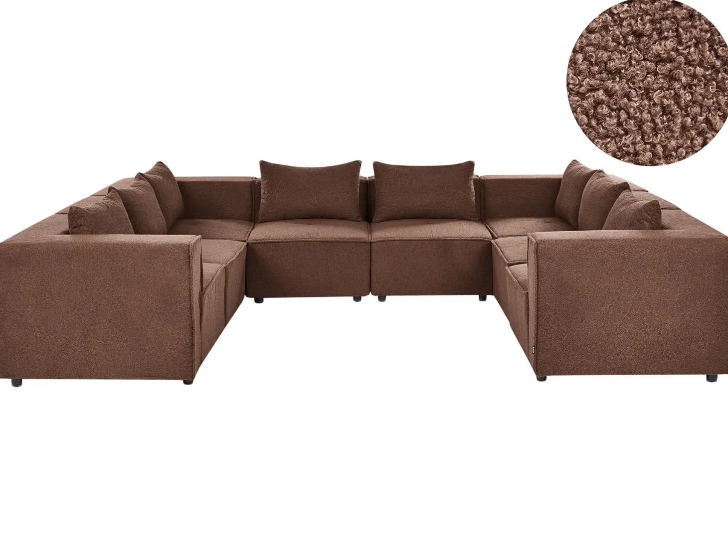 AXEBO 8 personers U-formet modulsofa Brun Boucle