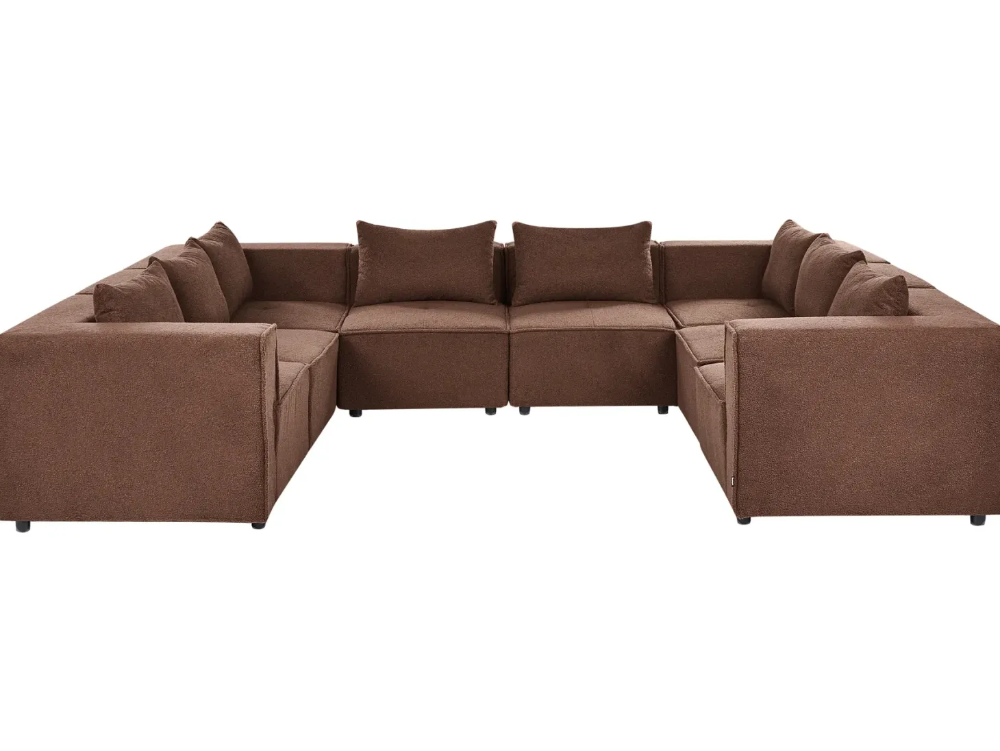 AXEBO 8 personers U-formet modulsofa Brun Boucle