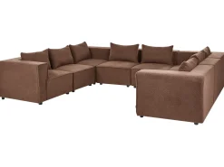 AXEBO 8 personers U-formet modulsofa Brun Boucle