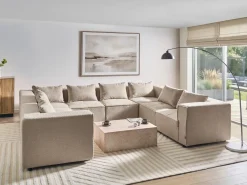AXEBO 8 personers U-formet modulsofa Beige Boucle