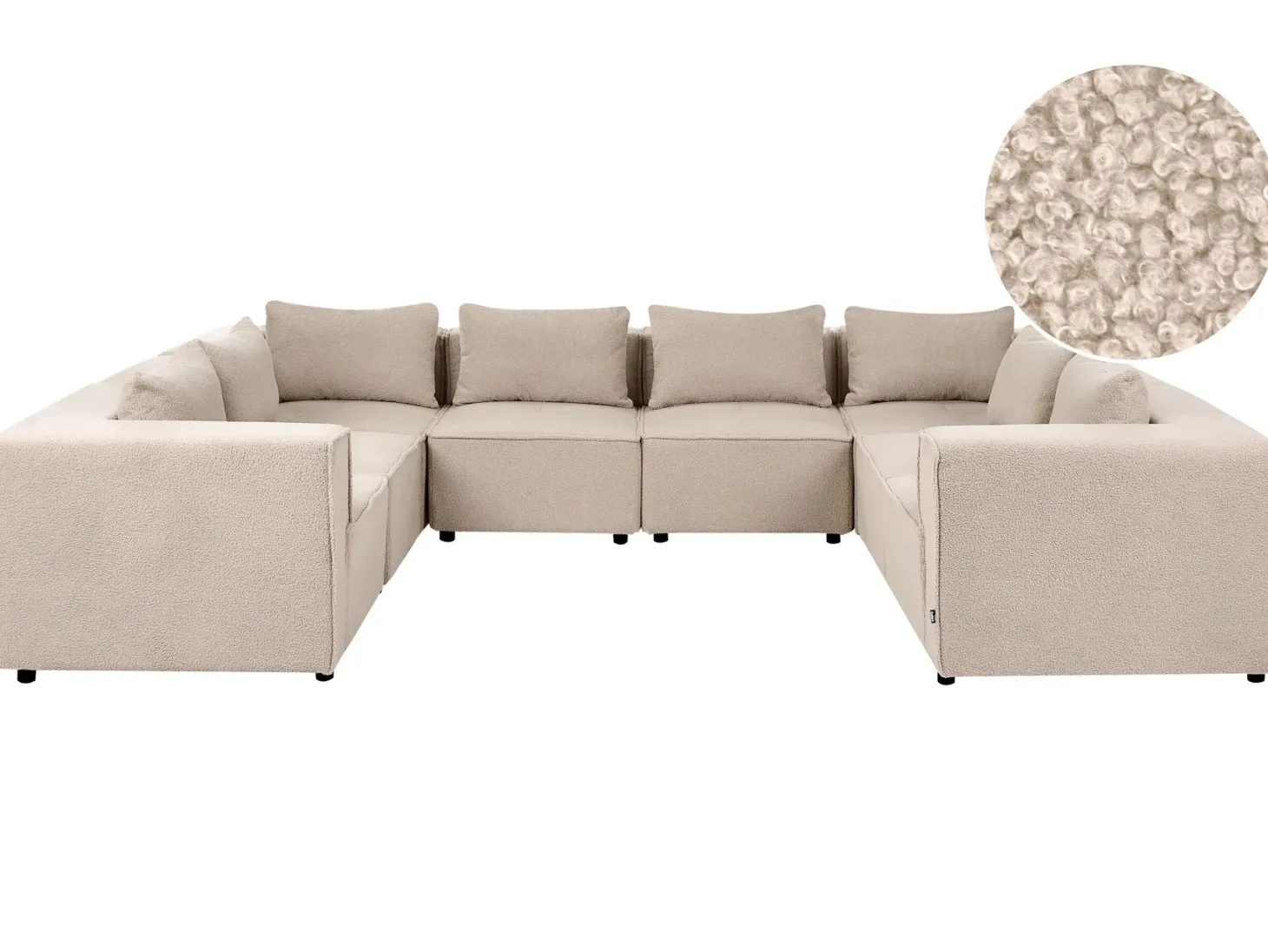AXEBO 8 personers U-formet modulsofa Beige Boucle