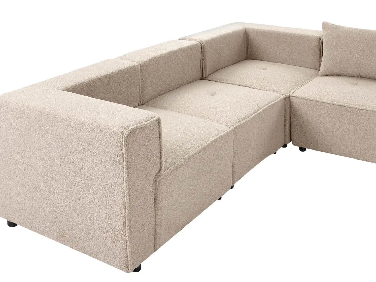 AXEBO 8 personers U-formet modulsofa Beige Boucle