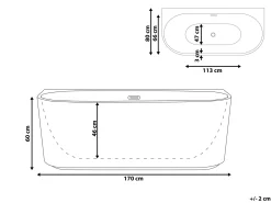 Badekar GOCTA 170 x 80 cm Hvid