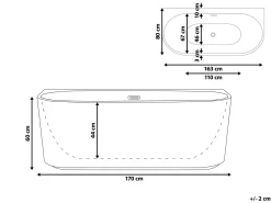 Badekar GOCTA 170 x 80 cm Sort