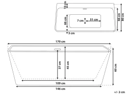 Badekar HASSEL 170 x 80 cm Sort