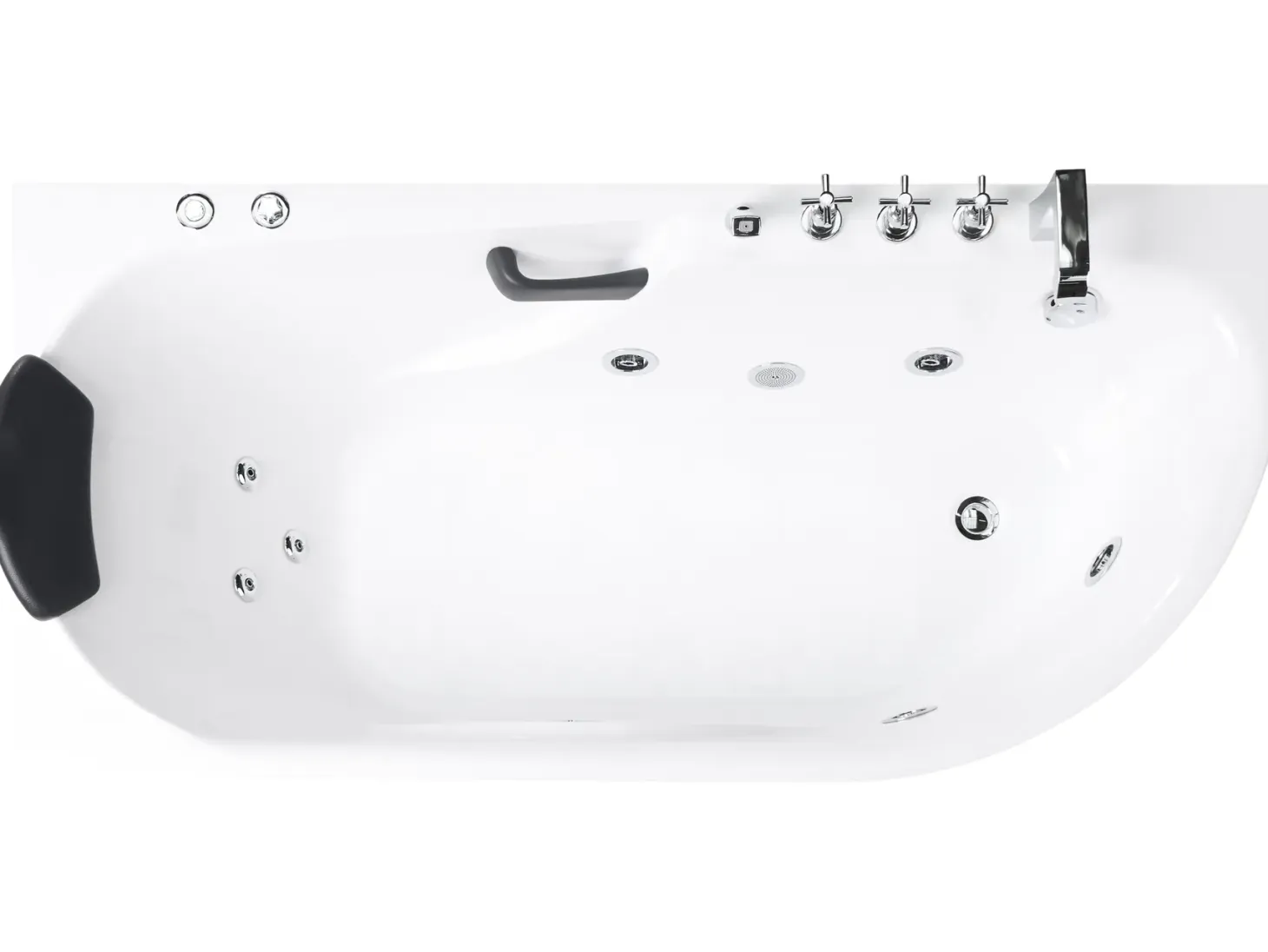Badekar med massage SAYULA Højrevendt 170 x 80 cm Hvid