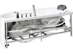 Badekar med massage SAYULA Højrevendt 170 x 80 cm Hvid