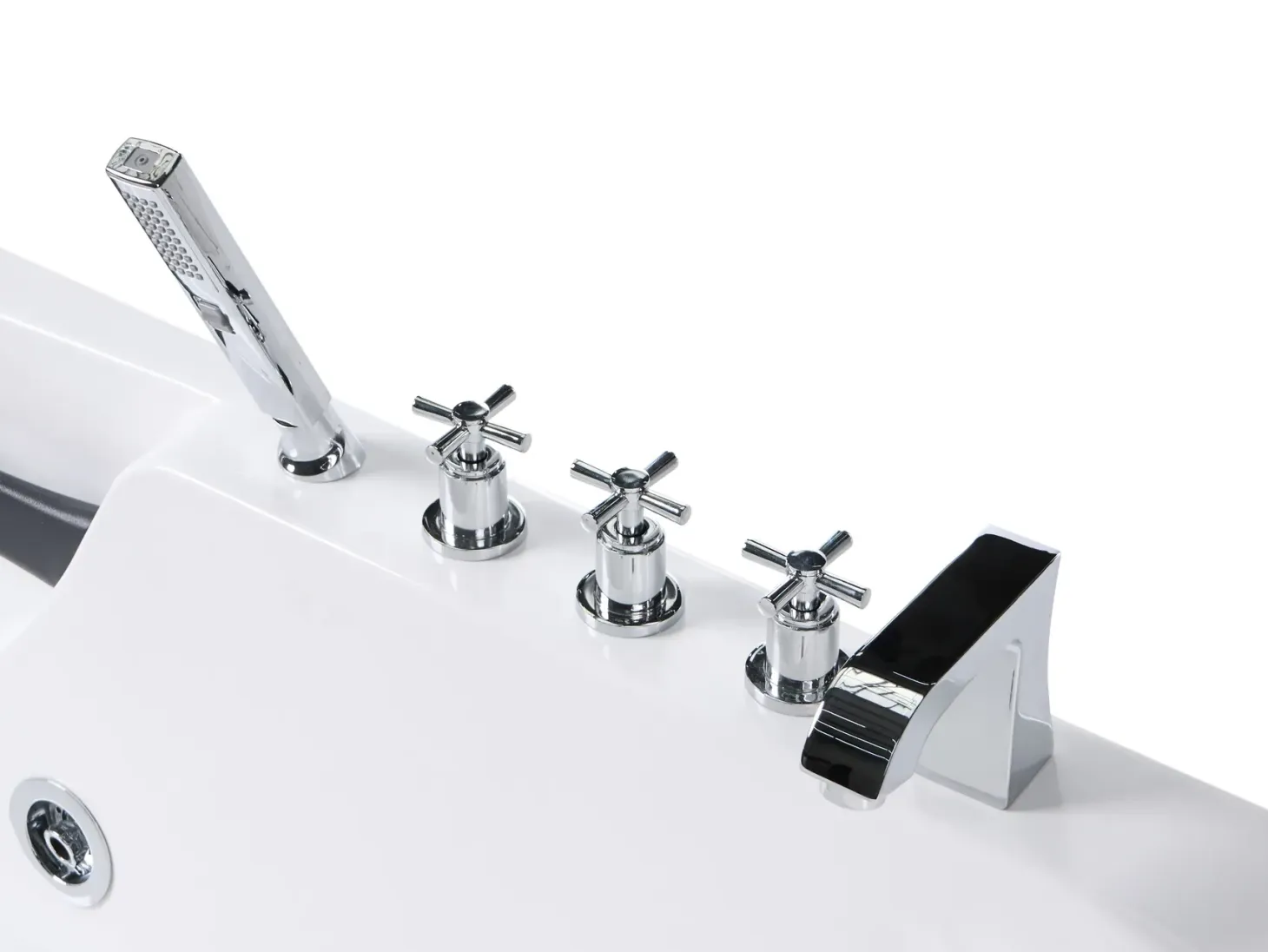 Badekar med massage SAYULA Højrevendt 170 x 80 cm Hvid