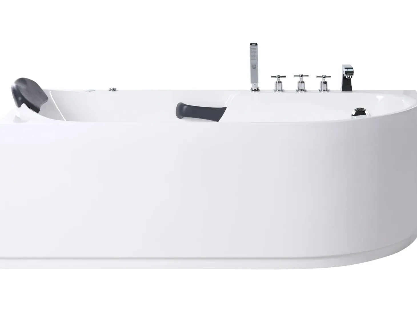 Badekar med massage SAYULA Højrevendt 170 x 80 cm Hvid