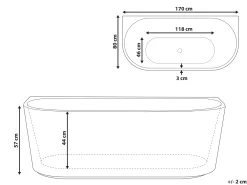 Badekar SERENA 170 x 80 cm Hvid