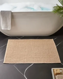 Bademåtte KARAD Beige 60 x 90 cm Bomuld