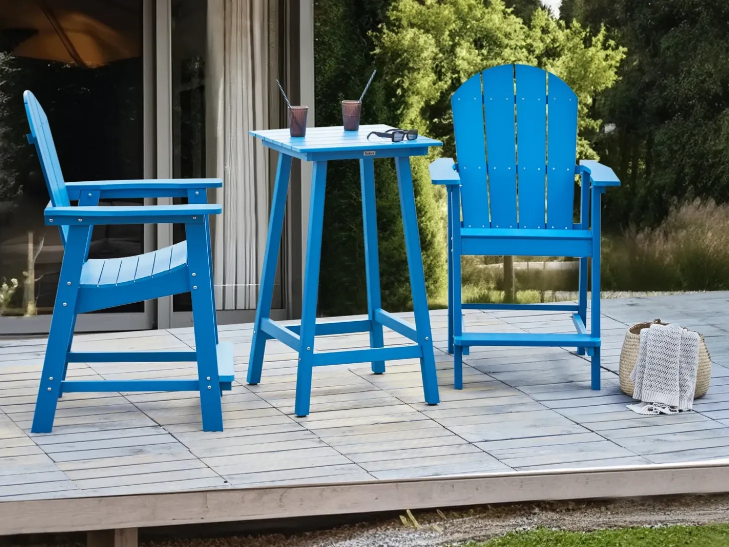 Barbord til have ADIRONDACK 60 cm 59 cm Syntetisk materiale Blå