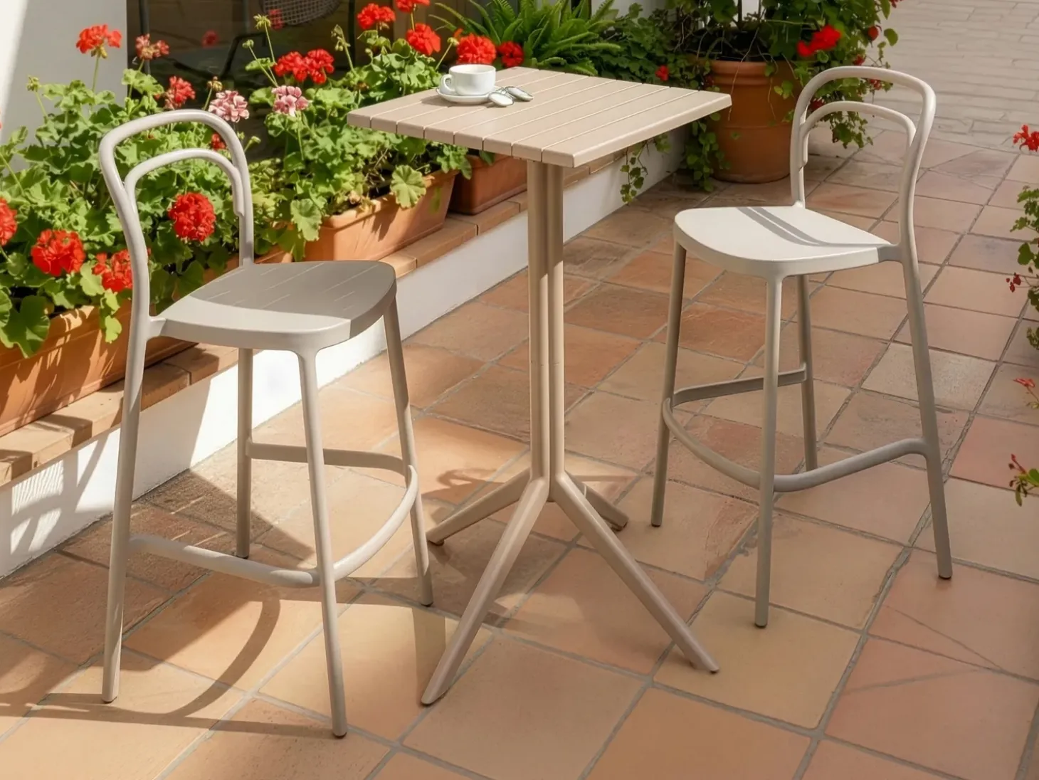 Barbord til have LEMNOS 60 cm 60 cm Beige