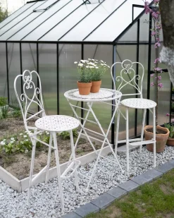 Barbord til have TRIESTE 60 cm 60 cm Metal Lys Beige