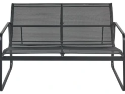 BARREA 4 personers Loungesæt med bord Sort Metal