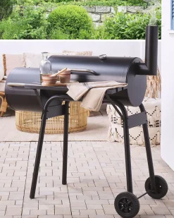 BBQ kulgrill KATLA med rygeovn Metal Sort