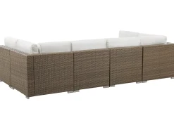 BELVEDERE 6 personers Have-hjørnesofasæt Hvid PE-rattan