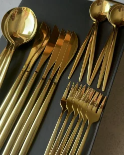 Bestiksæt med 30 dele RIGATONI Guld
