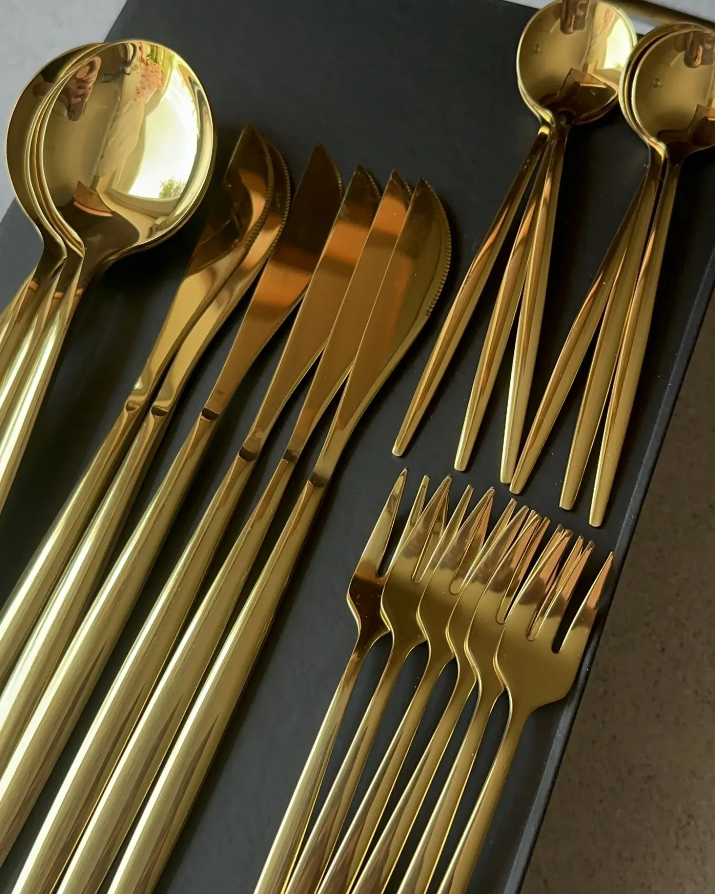 Bestiksæt med 30 dele RIGATONI Guld