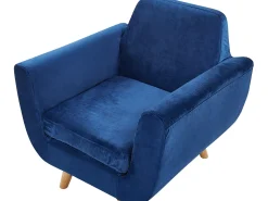 Betræk til lænestol BERNES Velour Navy Blå