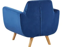 Betræk til lænestol BERNES Velour Navy Blå