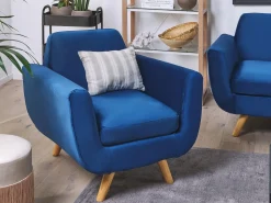 Betræk til lænestol BERNES Velour Navy Blå