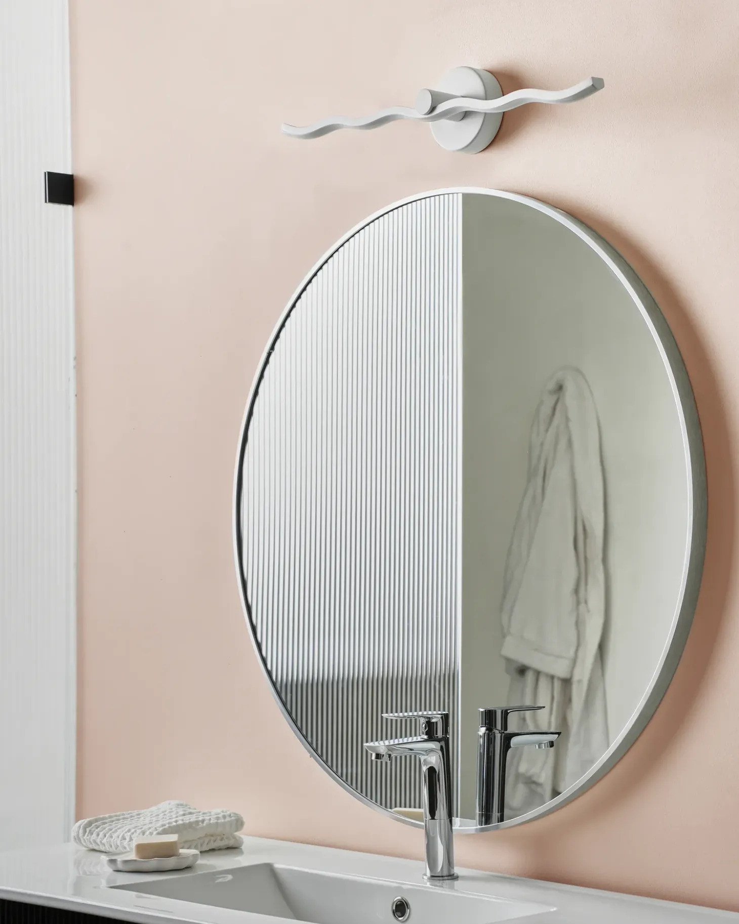 Billede og spejl LED-lys AILETTE Metal Hvid