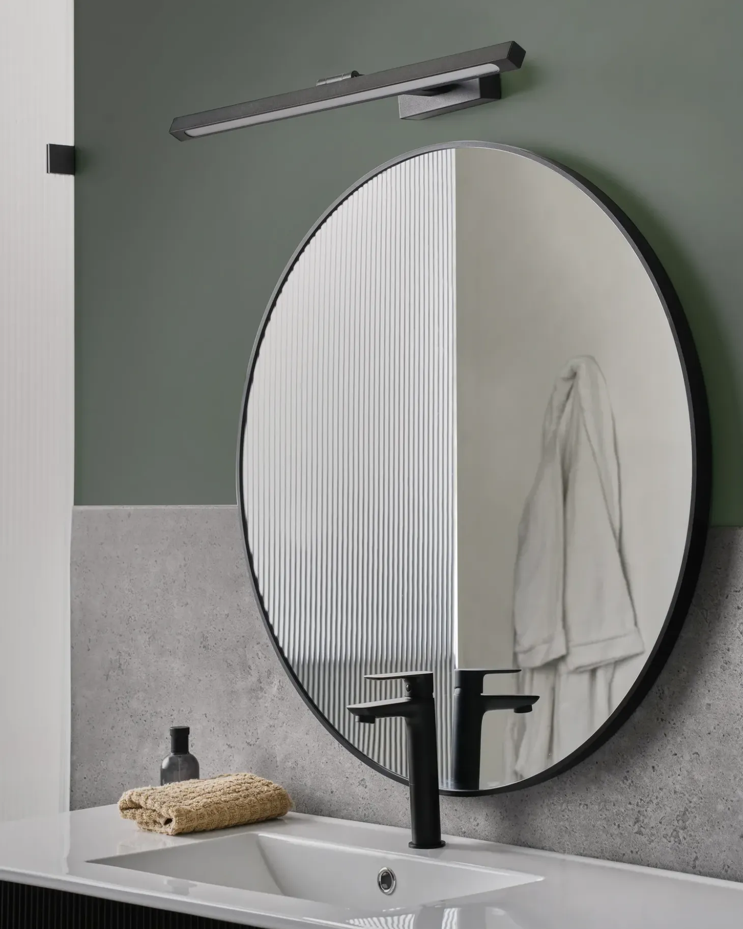 Billede og spejl LED-lys ARROS Metal Sort