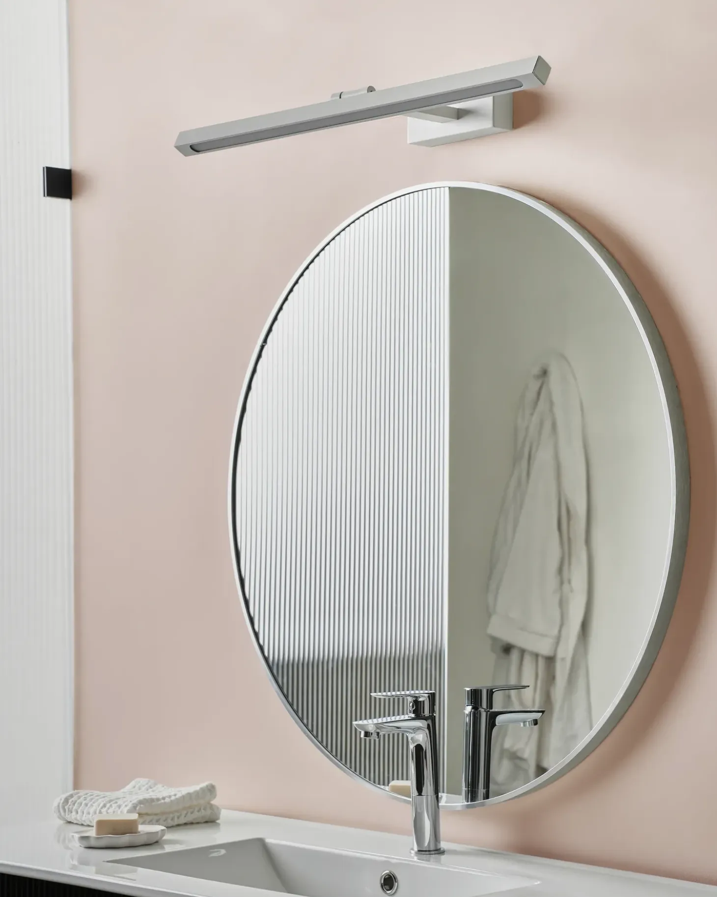 Billede og spejl LED-lys ARROS Metal Hvid